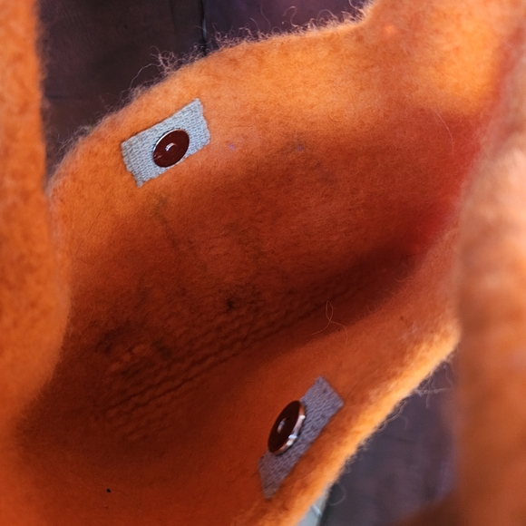 Felted Orange Bag With Flowers - Picture 3 of 3